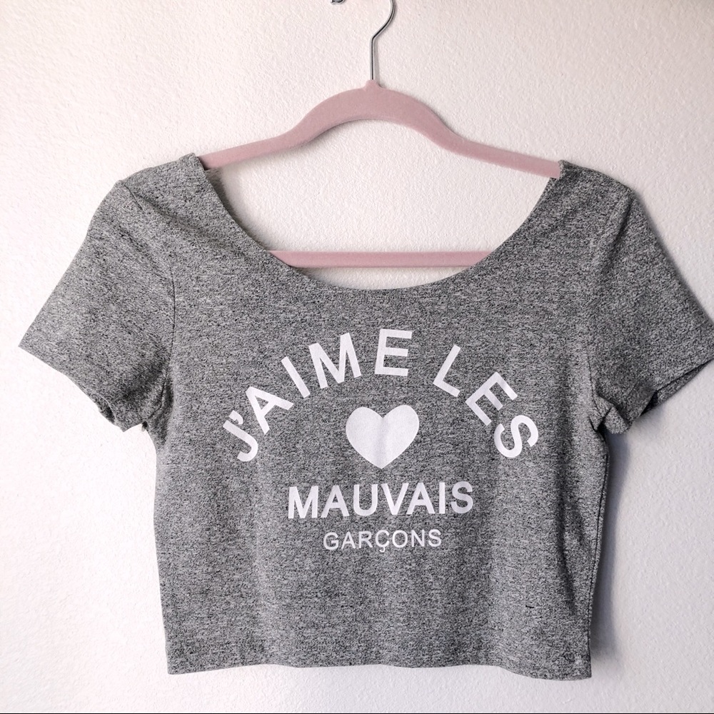 H&M grey crop top SIZE M